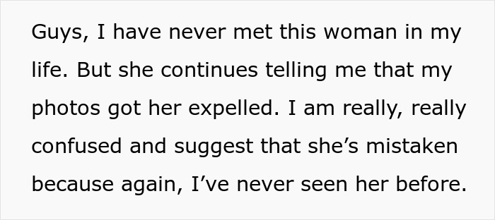 Text message discussing confusion over a school project photo causing trouble with a bride&rsquo;s sister at a wedding.