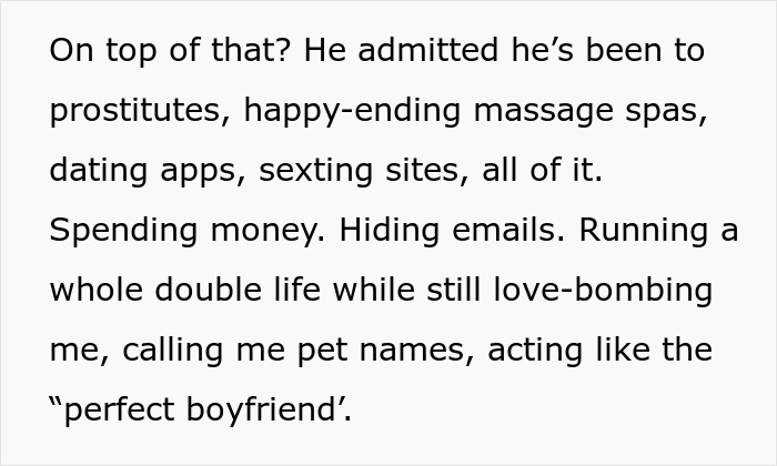 Text excerpt from a woman sharing how she was her husband's second choice, revealing his hidden double life. Text excerpt from a woman sharing how she was her husband's second choice, revealing his hidden double life.