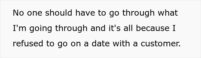 Person expressing distress about a stalker customer who found their home and rang the doorbell.