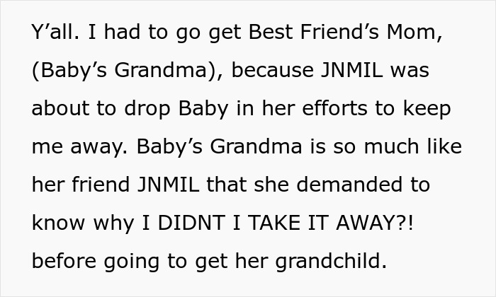 Text excerpt from a story about a mother-in-law ignoring a child&rsquo;s severe allergy, risking the child&rsquo;s safety and causing an emergency.