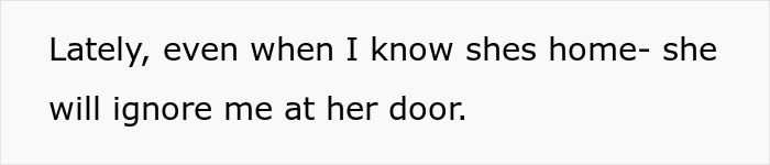Text image showing a message about a lady ignoring someone at her door, related to garbage bins left on neighbor’s driveway. Text image showing a message about a lady ignoring someone at her door, related to garbage bins left on neighbor’s driveway.