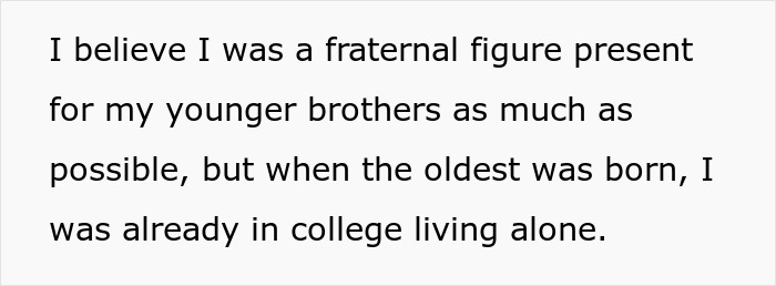 Text excerpt discussing a sister&rsquo;s role with unwanted siblings and experiences related to adoption and family dynamics.