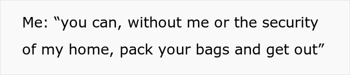 Text image showing a message about telling a partner to pack bags and leave, related to a woman planning a solo trip. Text image showing a message about telling a partner to pack bags and leave, related to a woman planning a solo trip.