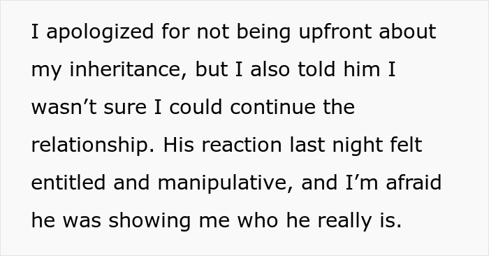 Text excerpt about a man insisting on 50/50 house ownership, causing relationship tension and breakup fears. Text excerpt about a man insisting on 50/50 house ownership, causing relationship tension and breakup fears.