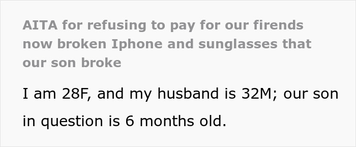 Woman refuses to pay &pound;2,300 after baby breaks friend&rsquo;s iPhone and Gucci sunglasses in dispute.