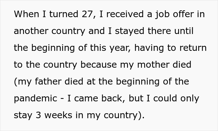 Text excerpt about returning home after parents' death, relating to sister unwanted siblings adoption experiences.