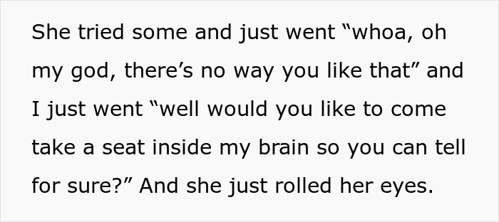 Person sharing a candid reaction about ordering fried pork intestine, describing their vivid taste experience and conversation.