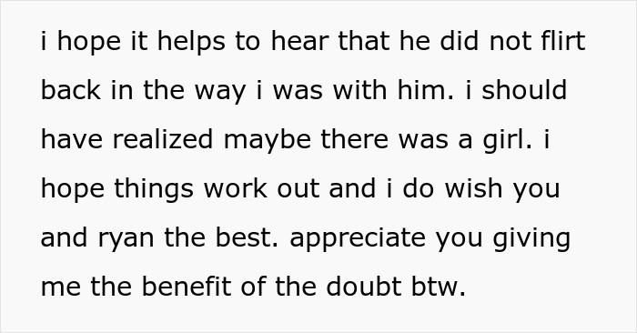 Handwritten note expressing hope and understanding about a found another woman valentine card situation.