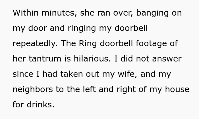 Text describing a neighbor ringing a doorbell repeatedly during a tantrum while Greek chanting music plays loudly nearby. Text describing a neighbor ringing a doorbell repeatedly during a tantrum while Greek chanting music plays loudly nearby.