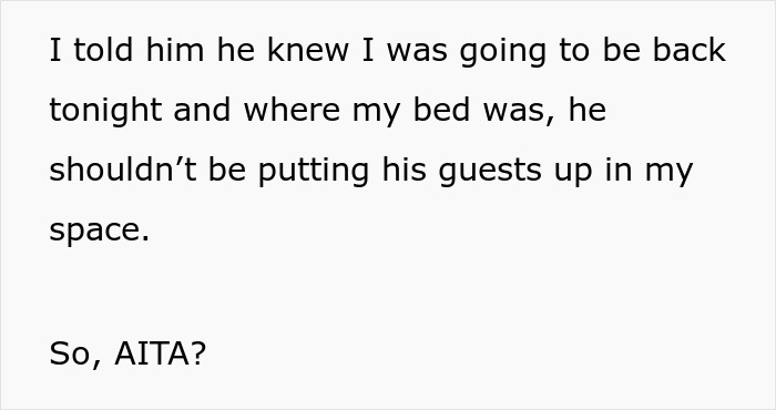 Text about guy upset when his girlfriend's kid sleeps in roommate&rsquo;s bed, questioning if he is rude for demanding space.