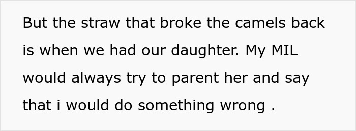 Text excerpt discussing a mother-in-law's interference and concern over parenting a toddler with essential oils.