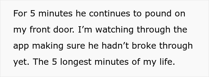 Text describing a tense moment as a woman leaves dog in shelter and tries to get him back while police get involved.