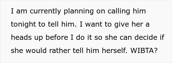 Text discussing a woman planning to expose her best friend&rsquo;s affair to her boyfriend by giving a heads up first.