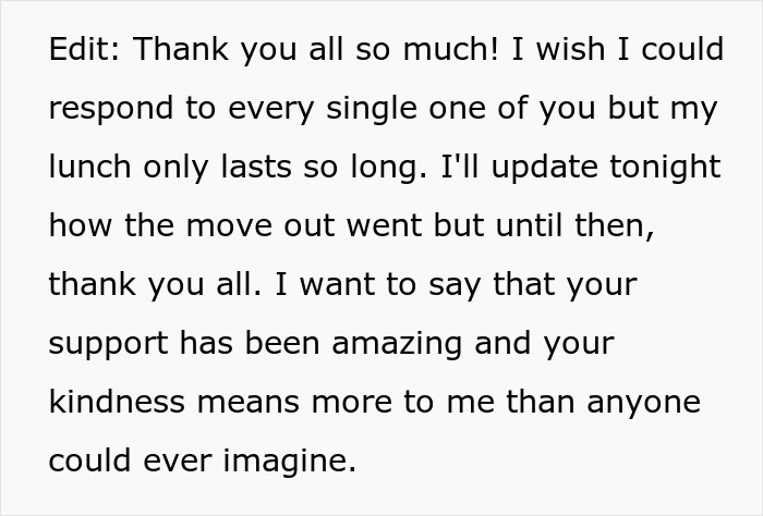 Text post expressing gratitude for support after a teen feels like a prisoner babysitting autistic sister and breaks free. Text post expressing gratitude for support after a teen feels like a prisoner babysitting autistic sister and breaks free.