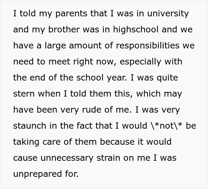 Text excerpt about responsibilities and strain shared with parents and siblings in Austria related to babysitting duties. Text excerpt about responsibilities and strain shared with parents and siblings in Austria related to babysitting duties.