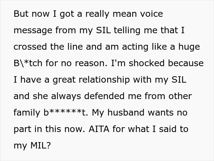 Text showing a childfree woman upset with her MIL for not making a family quilt, receiving harsh messages online. Text showing a childfree woman upset with her MIL for not making a family quilt, receiving harsh messages online.