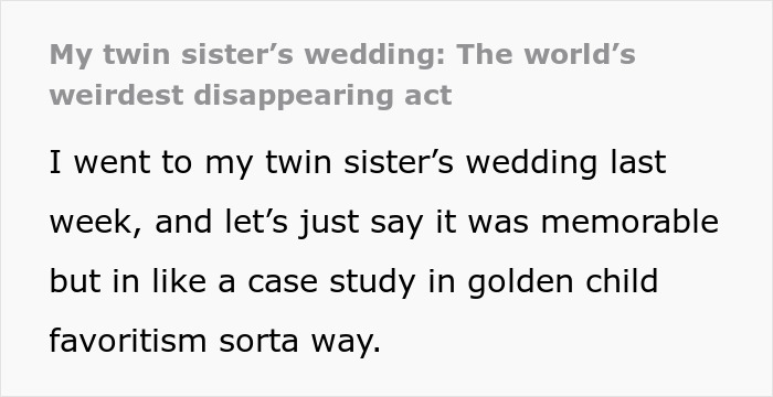Bride tries to erase twin from wedding, revealing family favoritism and tension between sisters during ceremony.
