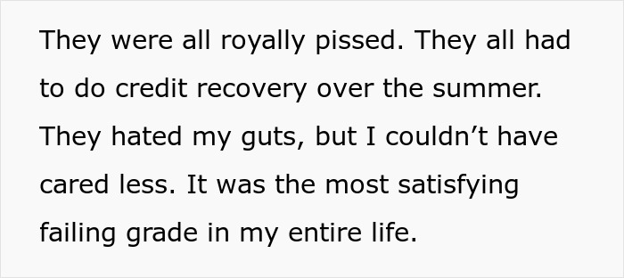 Text excerpt showing frustration over group project fails with lazy teammates expecting one smart person to do everything.