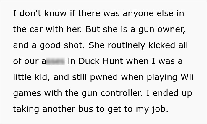 Text excerpt discussing a skilled gun owner and gaming experience, related to mother-poisoned-me theme.