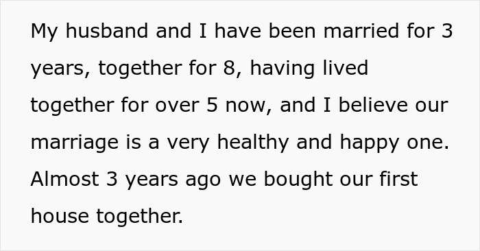 Text discussing a wife wanting husband to toss ex-GF's memory box but keep late ex-BF's, raising accusations of hypocrisy.