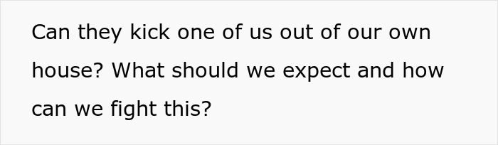 Text on a white background asking if an HOA can kick siblings out of their own house and how to fight it.