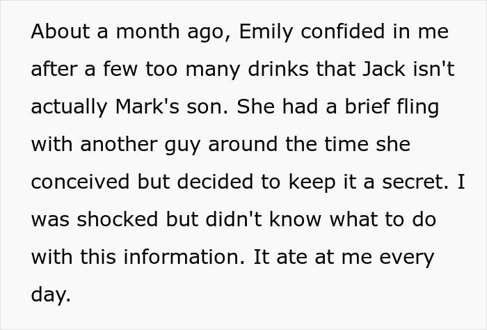 Woman struggles to hold friend's heavy secret about her child, revealing it to fianc&eacute; right before the wedding day.