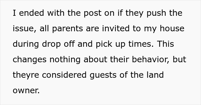 Text excerpt about inviting parents during kids bus stop drop off and pick up times in parenting context. Text excerpt about inviting parents during kids bus stop drop off and pick up times in parenting context.