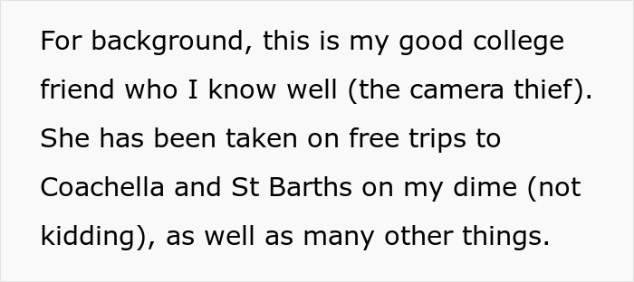 Friend caught stealing boyfriend&rsquo;s camera, leading to surprising confrontation revealing true colors.