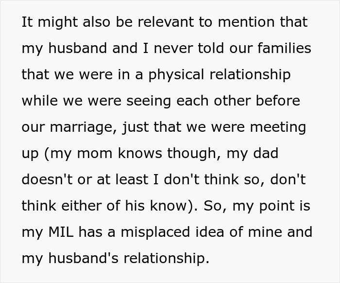 Text excerpt discussing MIL criticizing the relationship while referring to a bikini suitcase context.