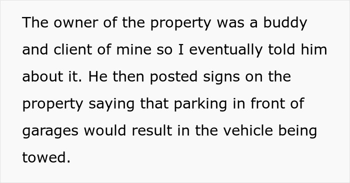 Man tows entitled neighbor's car for blocking his, facing shameless demand for $300 payment in dispute over parking rules.