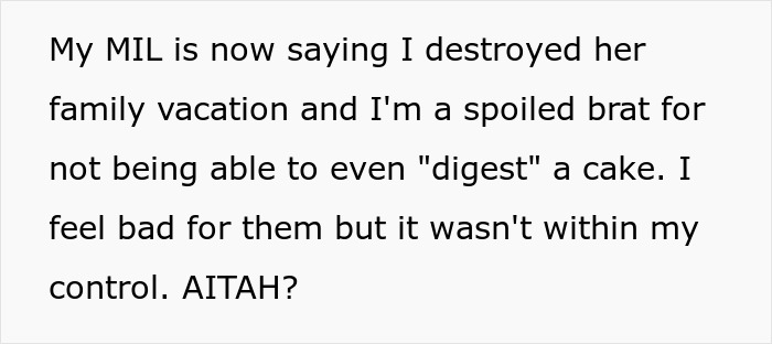  "I Destroyed Her Family Vacation": GF Rushed To The ER Thanks To Her BF's Mom's Contaminated Cake 
