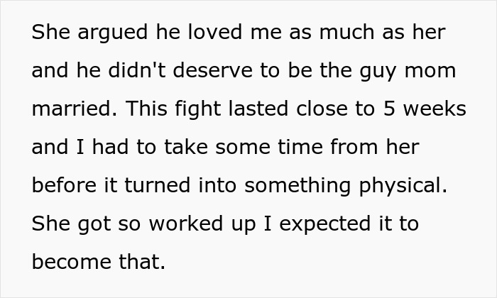 Text discussing a bride refusing to let mom&rsquo;s hubby walk her down the aisle and conflict with her sister.