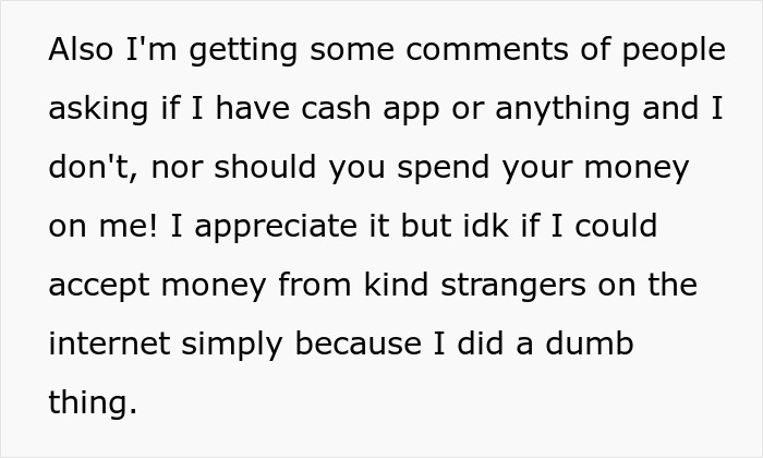 Text excerpt about refusing money from strangers online after a teen suffers allergic reaction at friend’s house. Text excerpt about refusing money from strangers online after a teen suffers allergic reaction at friend’s house.