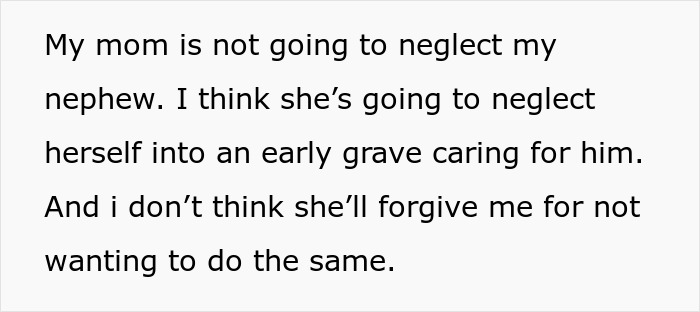 Text expressing concern about single mom abandoning toddler and the emotional impact on family relationships.