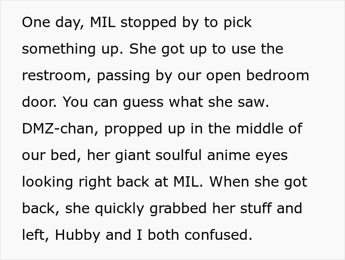 MIL suspects son is in a throuple with wife and an anime pillow after spotting it on their bed. MIL suspects son is in a throuple with wife and an anime pillow after spotting it on their bed.