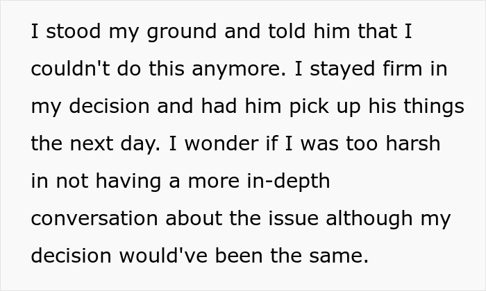 Text showing a person standing their ground and ending the relationship after the boyfriend ditches the plan last minute. Text showing a person standing their ground and ending the relationship after the boyfriend ditches the plan last minute.
