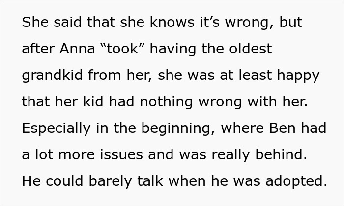 Text excerpt discussing a sister accusing favoring nephew and niece, focusing on family dynamics and challenges.