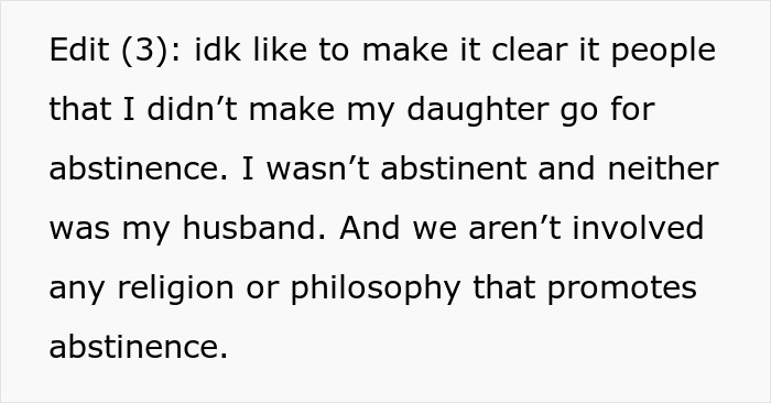 Text excerpt about abstinence, with a woman's boyfriend acting secretive and her mom planning to hire a PI to learn more.