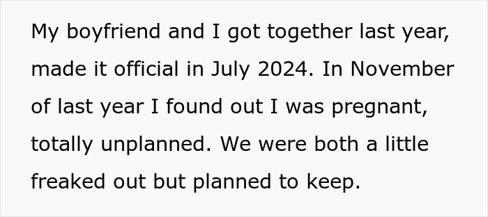 Text excerpt discussing an unplanned pregnancy revealed after finding another woman Valentine card.