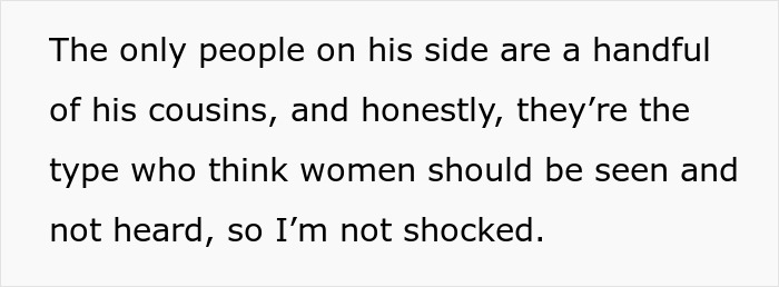 Text excerpt discussing a husband calling his pregnant wife disgusting and ignoring the baby after being called out.