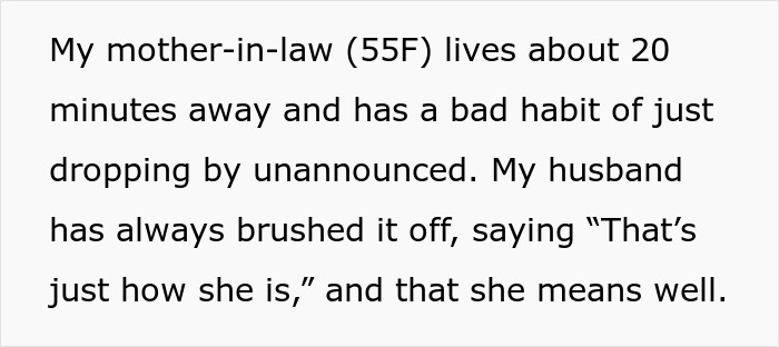 Text excerpt about a mother-in-law with creepy behavior watching pregnant daughter-in-law sleep and privacy issues.