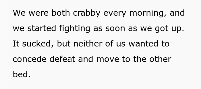 Text excerpt describing a couple’s morning fights, related to MIL’s concerns about a throuple with an anime pillow. Text excerpt describing a couple’s morning fights, related to MIL’s concerns about a throuple with an anime pillow.