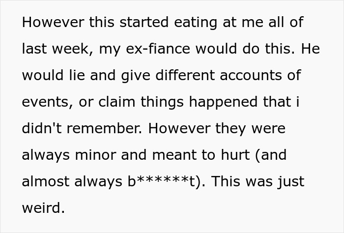 Text excerpt discussing a guy lying about events and the confusion over taking an art class with his girlfriend.