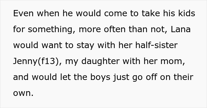 Text excerpt about stepdaughter and family dynamics, related to mom furious over stepdaughter dating and love nest issue.