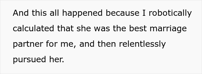 Text image showing a quote about robotically calculated choice of a marriage partner based on intelligence.