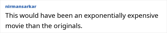 Text post saying this would have been an exponentially expensive movie than the originals, related to Avengers AI recast viral trend. Text post saying this would have been an exponentially expensive movie than the originals, related to Avengers AI recast viral trend.