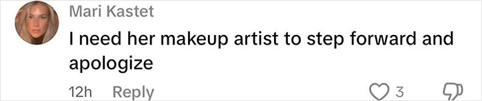 Comment on social media criticizing Miss America’s makeup artist and concealer, calling for an apology and correction. Comment on social media criticizing Miss America’s makeup artist and concealer, calling for an apology and correction.