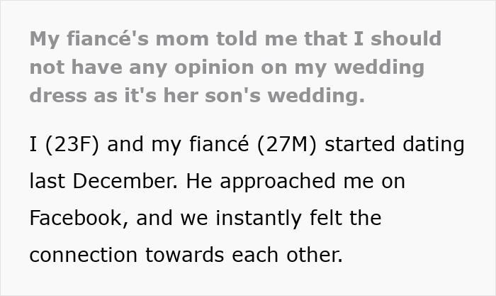 Alt text: Text about man lashing out at fianc&eacute;e after his family went dress shopping without her, showing relationship conflict context.