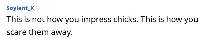 Text saying this is not how you impress chicks, this is how you scare them away, highlighting concerns about scrotox among men.
