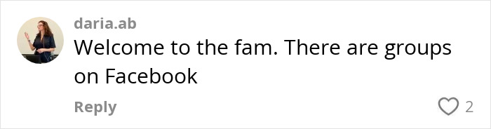 Comment on social media post discussing groups on Facebook, related to a 19-year-old who never had her period diagnosis.